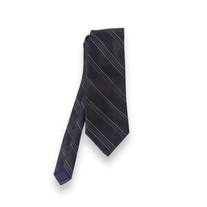 Vintage Buckingham Tie Brown White Baby Blue Striped